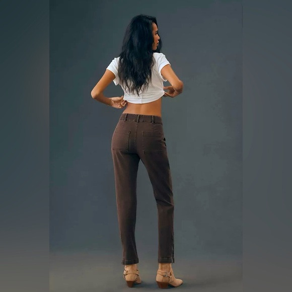 Bella Dahl Sz 26 Rowan Side Zip Pocket Pants in Brown Denim - Picture 4 of 8